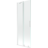 Mexen Velar posuvná dvojkrídlová vaňová zástena 75 x 150 cm, transparentná, biela - 896-075-000-01-20
