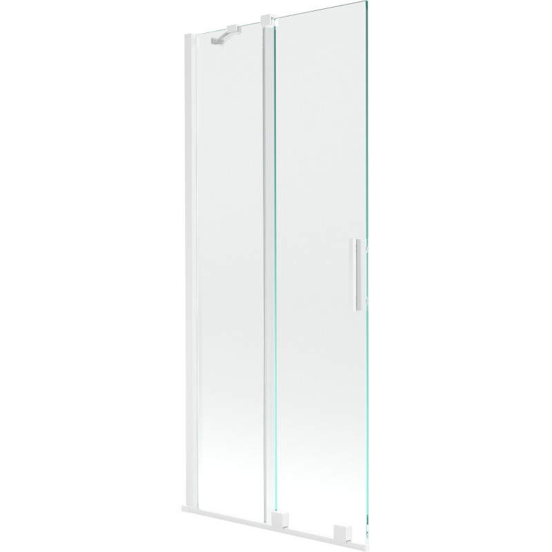 Mexen Velar 2-krídlová vanová zástena, posuvná 85 x 150 cm, transparentná, biela - 896-085-000-01-20