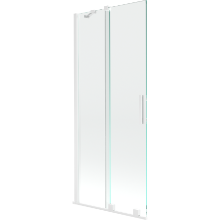 Mexen Velar vaňová zástena dvojkrídlová Posuvný 85 x 150 cm, Priehľadné, Biela - 896-085-000-01-20