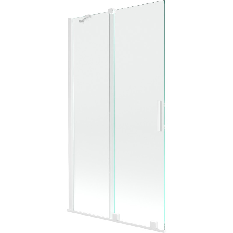 Mexen Velar dvojkrídlová posuvná vaňová zástena 100 x 150 cm, číra, biela - 896-100-000-01-20