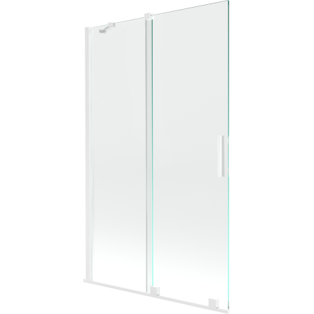 Mexen Velar dvojkrídlový zasúvací vaňový zásten 110 x 150 cm, transparentný, biely - 896-110-000-01-20