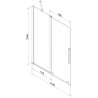 Mexen Velar paraván vaňový 2-krídlový zasúvací 110 x 150 cm, transparentný, biely - 896-110-000-01-20