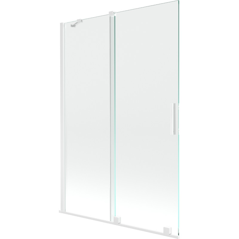 Mexen Velar 2-krídlové posuvné vaňové zásteny 120 x 150 cm, transparentné, biele - 896-120-000-01-20