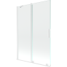Mexen Velar 2-krídlové posuvné vaňové zásteny 120 x 150 cm, transparentné, biele - 896-120-000-01-20