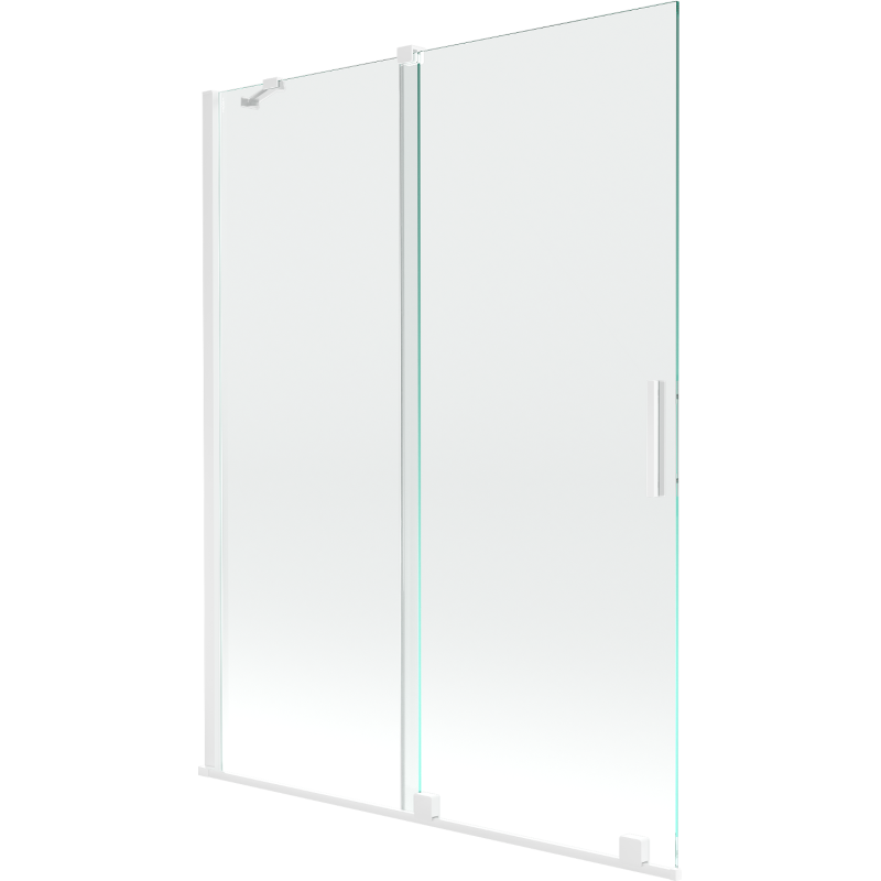 Mexen Velar vaňová zástenna so 2 posuvnými krídlami 130 x 150 cm, priehľadná, biela - 896-130-000-01-20