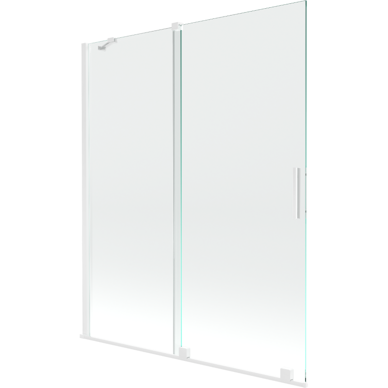 Mexen Velar vaňová zástena dvojkrídlová posuvná 140 x 150 cm, transparentná, biela - 896-140-000-01-20