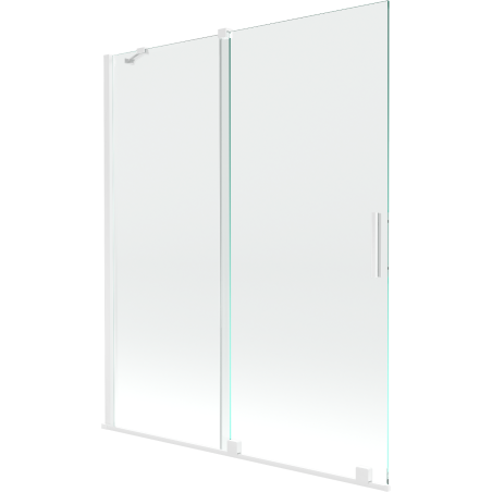 Mexen Velar vaňová zástena dvojkrídlová posuvná 140 x 150 cm, transparentná, biela - 896-140-000-01-20