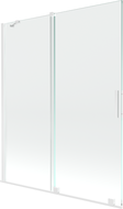 Mexen Velar Posuvná dvojkrídlová vaňová zástenka 140 x 150 cm, transparentná, biela - 896-140-000-01-20