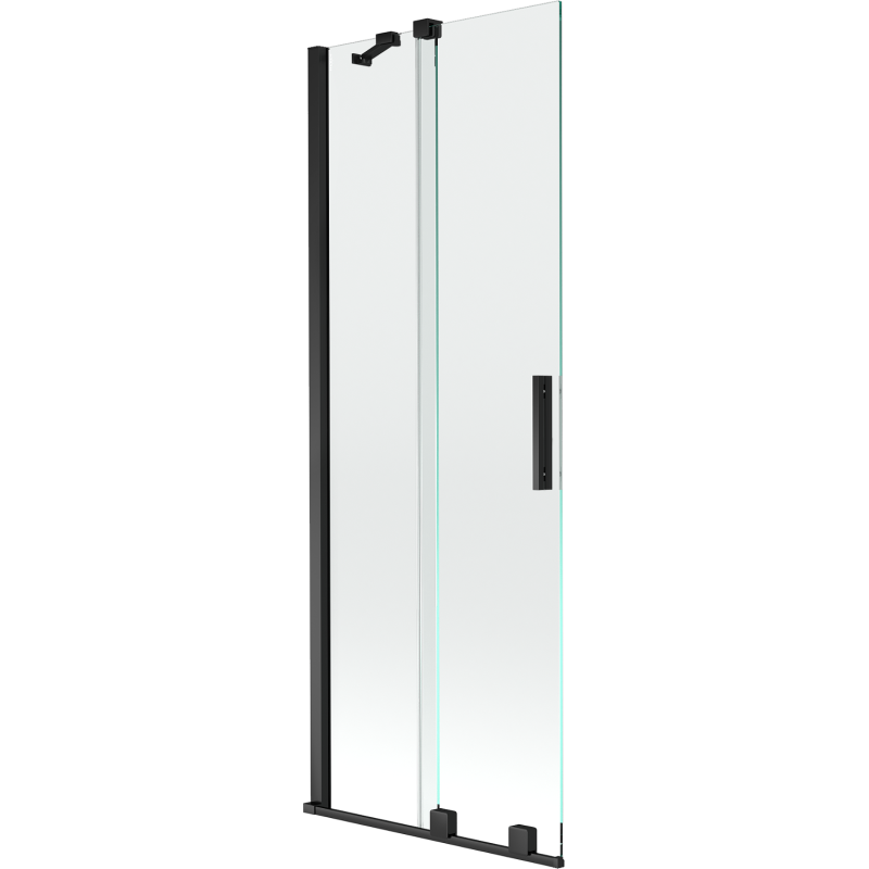 Mexen Velar sprchová zástena 2-krídlové posuvné 75 x 150 cm, priehľadné, čierne - 896-075-000-01-70