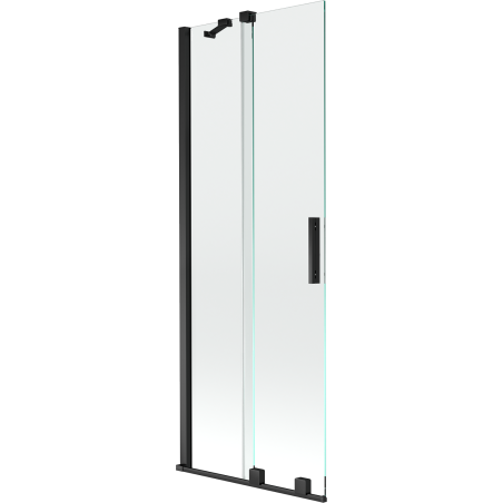 Mexen Velar sprchová zástena 2-krídlové posuvné 75 x 150 cm, priehľadné, čierne - 896-075-000-01-70