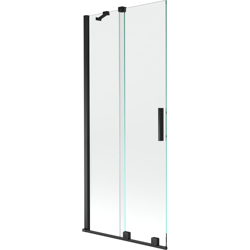 Mexen Velar posuvná vaňová zástena, 2-krídlová, 80 x 150 cm, transparentná, čierna - 896-080-000-01-70