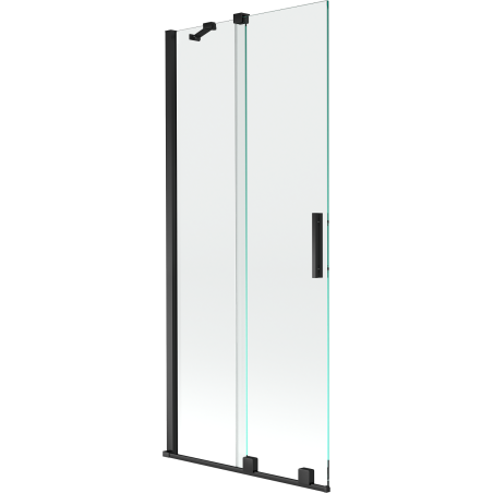 Mexen Velar dvojkrídlové rozťahovacie vaňové paraván 80 x 150 cm, transparentné, čierne - 896-080-000-01-70