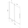 Mexen Velar posuvná vaňová zástena, 2-krídlová, 80 x 150 cm, transparentná, čierna - 896-080-000-01-70