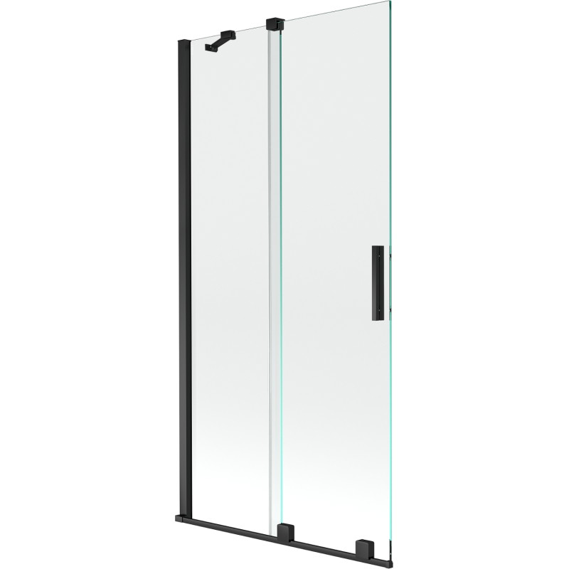 Mexen Velar dvojkrídlová posuvná vaňová zástena 95 x 150 cm, transparentná, čierna - 896-095-000-01-70