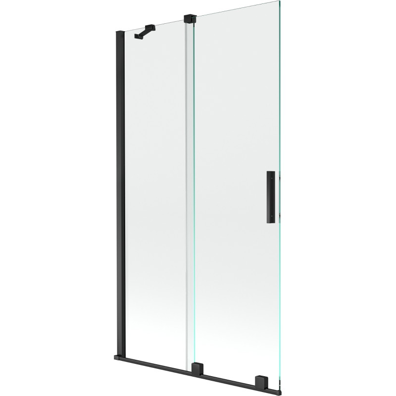 Mexen Velar rozťahovacia dvojkrídlová vaňová zástena 100 x 150 cm, transparentná, čierna - 896-100-000-01-70