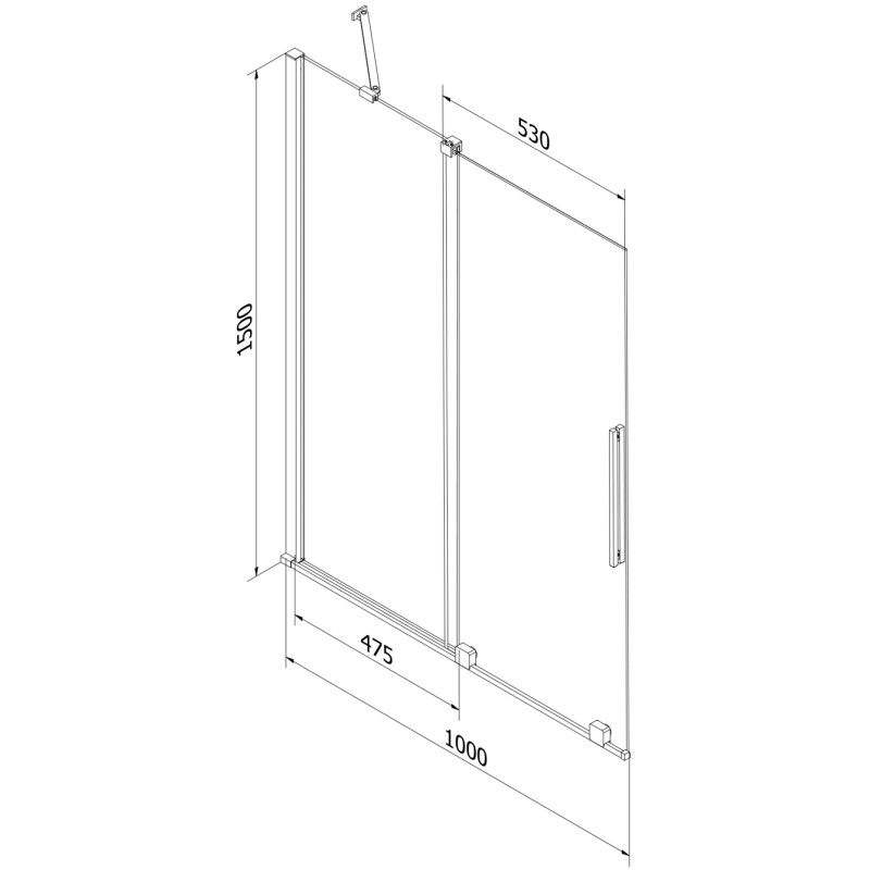 Mexen Velar rozťahovacia dvojkrídlová vaňová zástena 100 x 150 cm, transparentná, čierna - 896-100-000-01-70