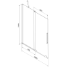 Mexen Velar rozťahovacia dvojkrídlová vaňová zástena 100 x 150 cm, transparentná, čierna - 896-100-000-01-70
