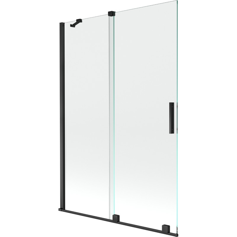 Mexen Velar rozťahovacia 2-krídlová sprchová zástena 120 x 150 cm, transparentná, čierna - 896-120-000-01-70