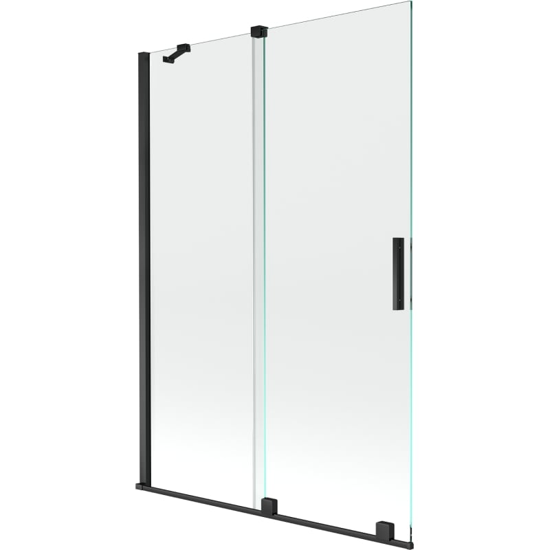 Mexen Velar sprchová zástena dvojkrídlová posuvná 120 x 150 cm, transparentná, čierna - 896-120-000-01-70