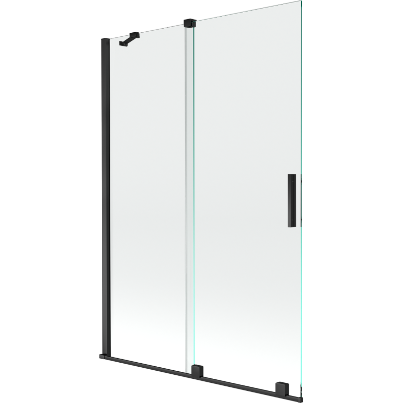 Mexen Velar vaňová zástena posuvná dvojdielna 120 x 150 cm, transparentná, čierna - 896-120-000-01-70