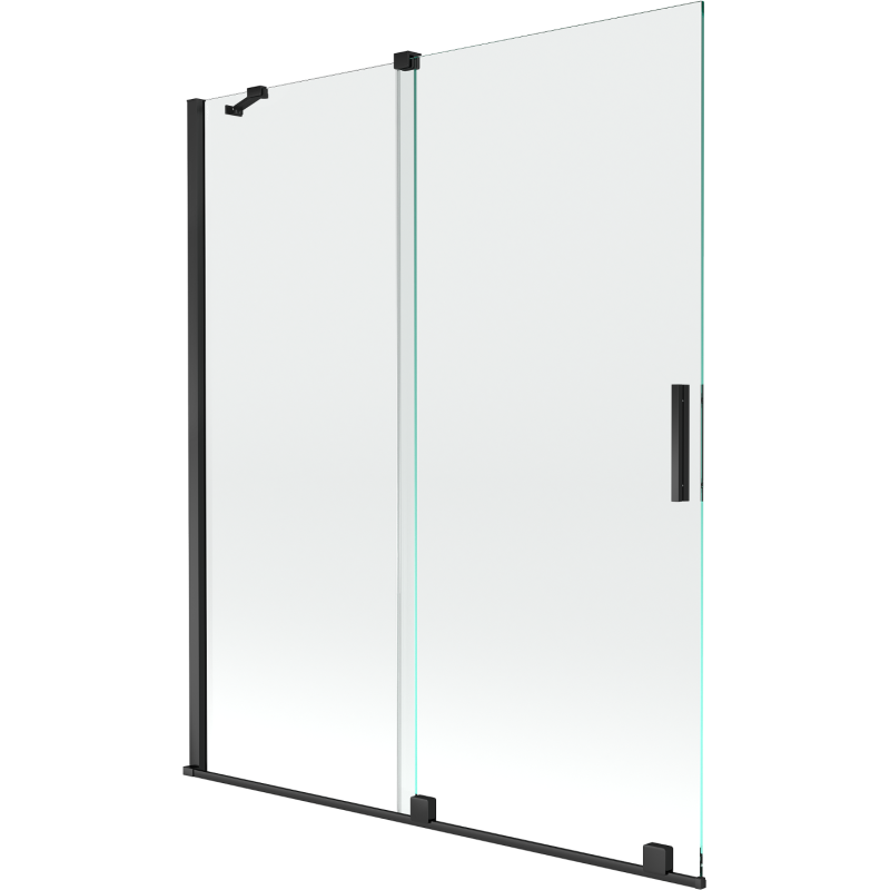 Mexen Velar sprchová zábrana 2-krídlová posuvná 140 x 150 cm, transparentná, čierna - 896-140-000-01-70