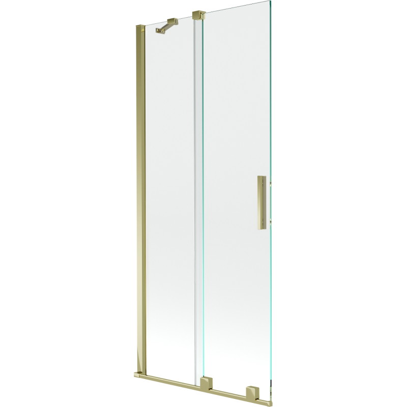 Mexen Velar dvojkrídlové vaňové zásteny, posuvné, 85 x 150 cm, transparentné, zlaté - 896-085-000-01-50