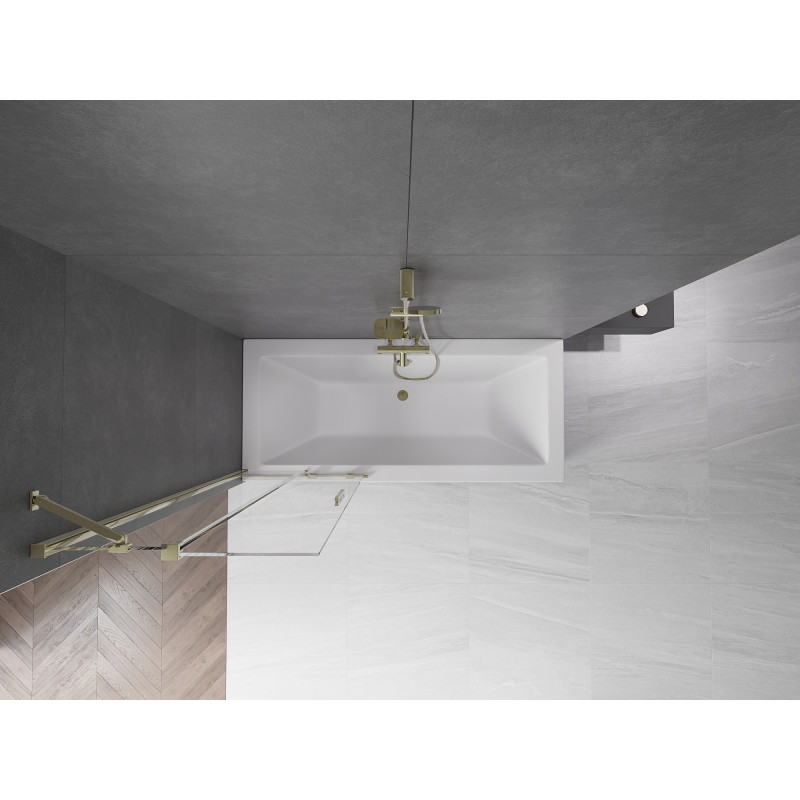Mexen Velar dvojkrídlová posuvná vaňová zástena 70 x 150 cm, transparentná, zlatá - 896-070-000-01-50