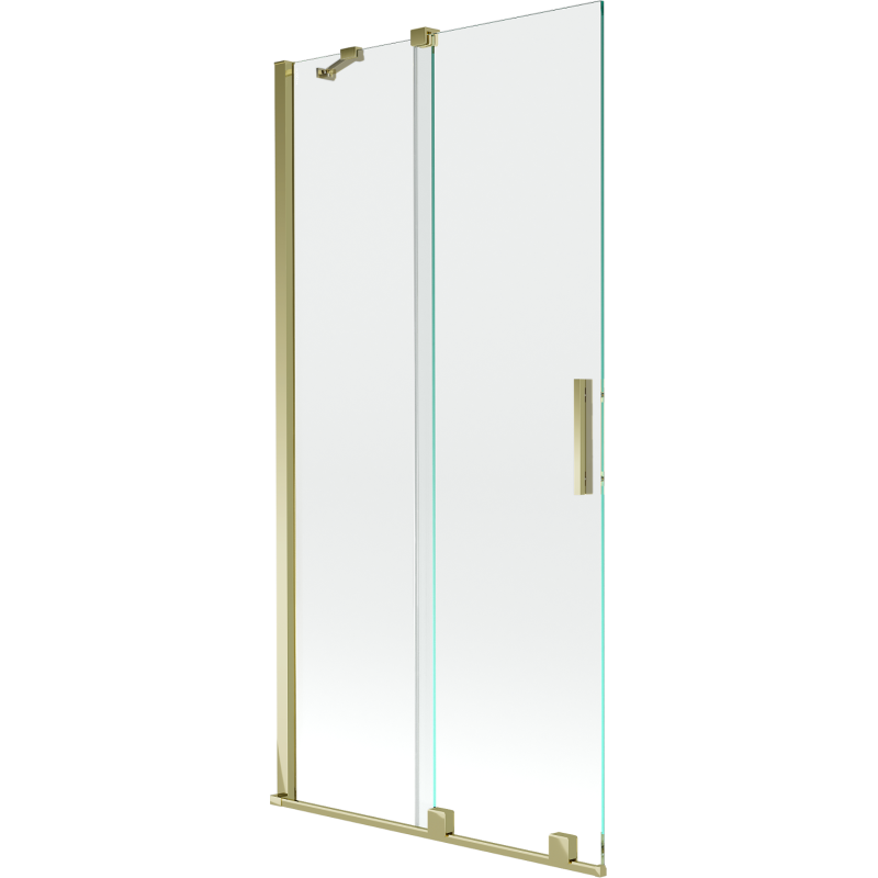 Mexen Velar vaňová zástena, 2-dielna posuvná 90 x 150 cm, transparentná, zlatá - 896-090-000-01-50