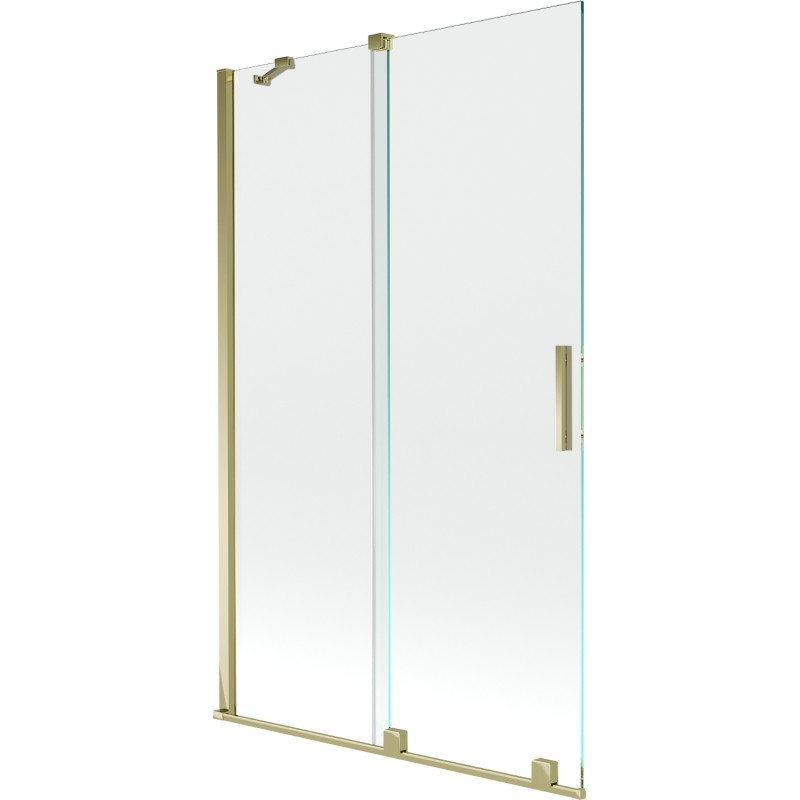 Mexen Velar dvojkrídlová posuvná vaňová zástena 110 x 150 cm, transparentná, zlatá - 896-110-000-01-50