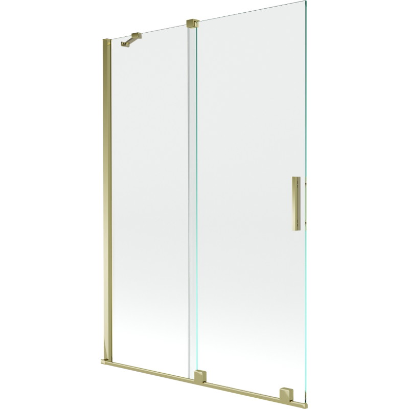 Mexen Velar vaňová zástenka, 2-krídlová posuvná 120 x 150 cm, transparentná, zlatá - 896-120-000-01-50