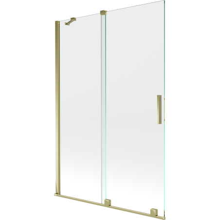 Mexen Velar posuvná dvojkrídlová vaňová zástena 120 x 150 cm, transparentná, zlatá - 896-120-000-01-50