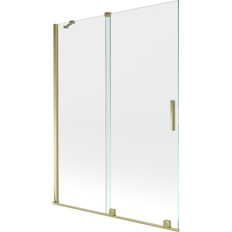 Mexen Velar vaňová zástena 2-krídlová posuvná 130 x 150 cm, transparentná, zlatá - 896-130-000-01-50