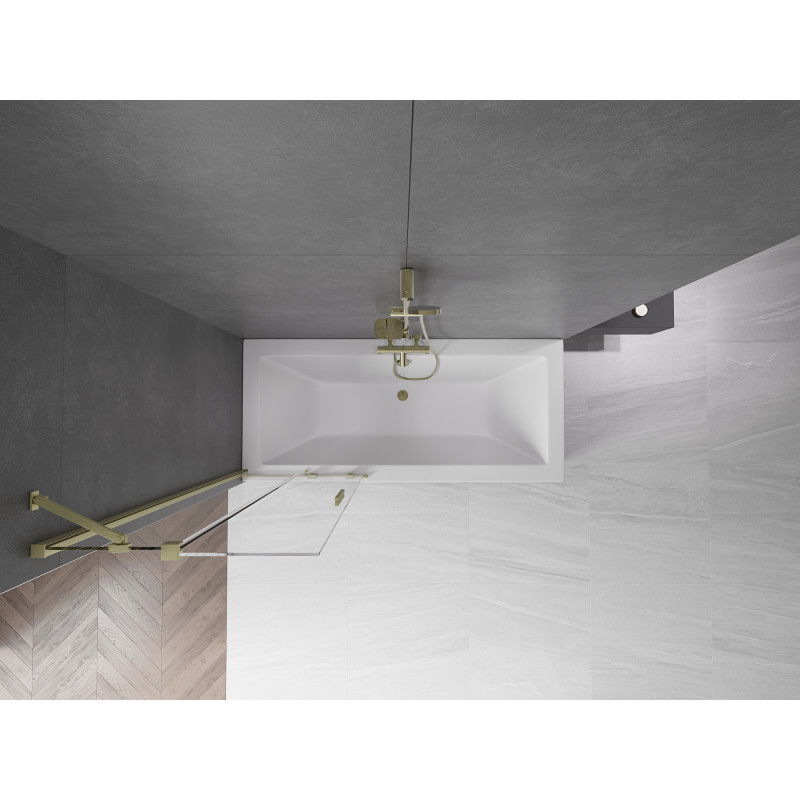 Mexen Velar sprchová zástena 2-krídlová posuvná 70 x 150 cm, transparentná, zlatý kartáčovaný - 896-070-000-01-55