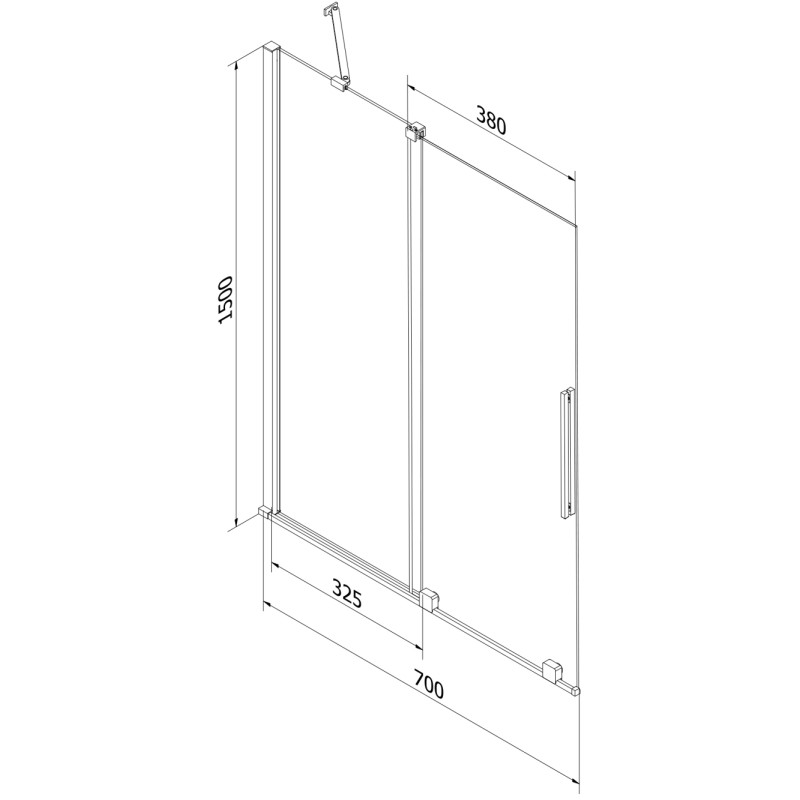 Mexen Velar dvojdielna posuvná vaňová zástena 70 x 150 cm, transparentná, brúsená zlatá - 896-070-000-01-55