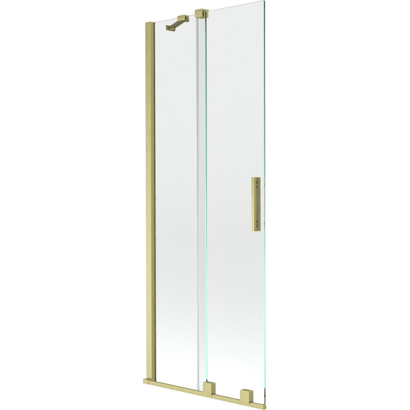 Mexen Velar sklápacia dvojkrídlová sprchová zástena 75 x 150 cm, transparentná, zlatý kartáčovaný - 896-075-000-01-55