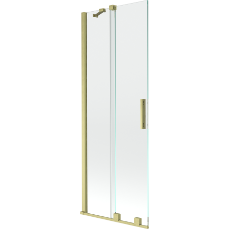 Mexen Velar posuvná dvojkrídlová vaňová zástena 75 x 150 cm, transparentná, zlatá brúsená - 896-075-000-01-55