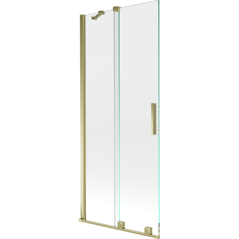 Mexen Velar dvojkrídlový sprchový paraván 80 x 150 cm, transparentný, zlatý kartáčovaný - 896-080-000-01-55
