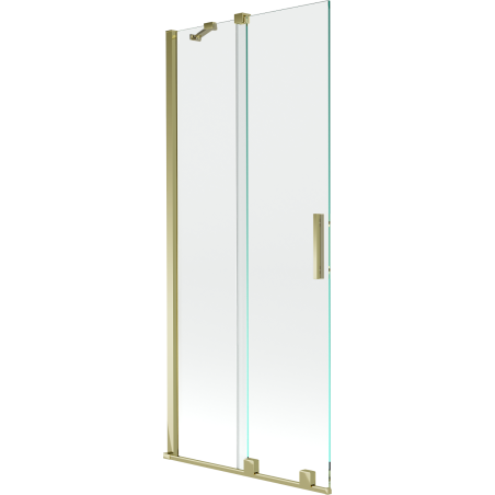 Mexen Velar dvojkrídlový sprchový paraván 80 x 150 cm, transparentný, zlatý kartáčovaný - 896-080-000-01-55