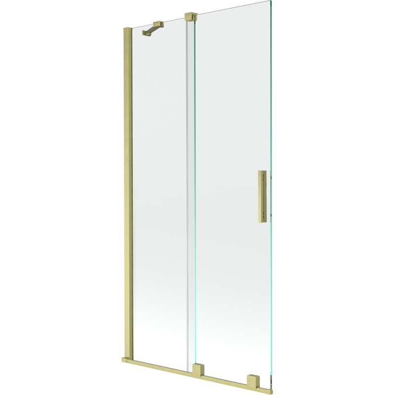 Mexen Velar paraván vaňový 2-krídlový posuvný 95 x 150 cm, transparentný, zlatý brúsený - 896-095-000-01-55
