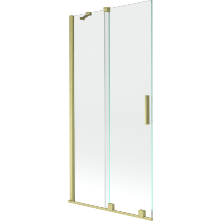 Mexen Velar paraván vaňový 2-krídlový posuvný 95 x 150 cm, transparentný, zlatý brúsený - 896-095-000-01-55