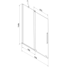 Mexen Velar paraván vaňový 2-krídlový posuvný 95 x 150 cm, transparentný, zlatý brúsený - 896-095-000-01-55