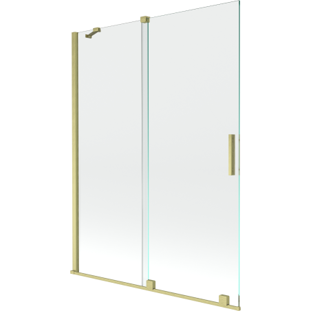 Mexen Velar sprchová stena 2-krídlová posuvná 130 x 150 cm, transparentná, zlatá kartáčovaná - 896-130-000-01-55