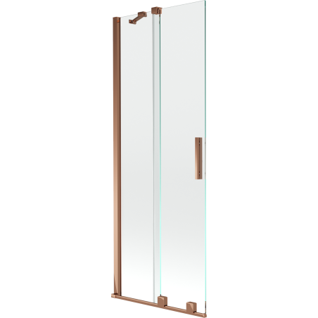Mexen Velar vaňová zástena dvojkrídlová Posuvný 75 x 150 cm, Priehľadné, Zlatoružová - 896-075-000-01-60