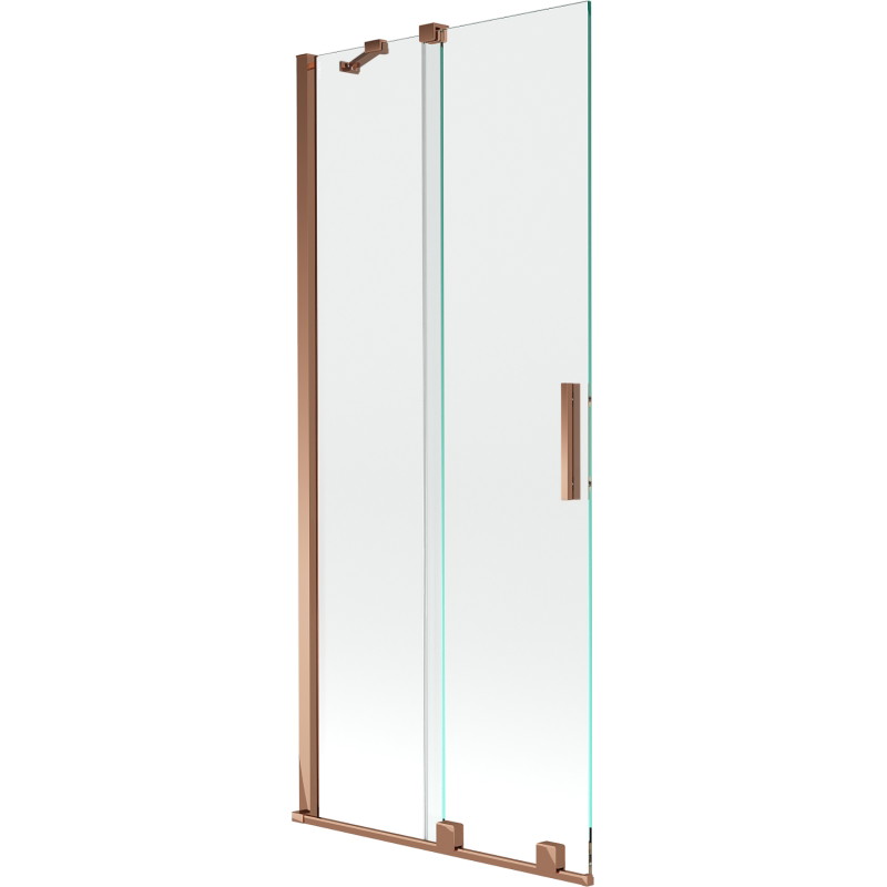 Mexen Velar dvojdielna posuvná vaňová zástena 80 x 150 cm, transparentná, ružové zlato - 896-080-000-01-60