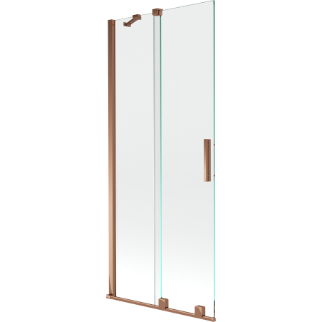 Mexen Velar vaňová zástena dvojkrídlová Posuvný 85 x 150 cm, Priehľadné, Zlatoružová - 896-085-000-01-60