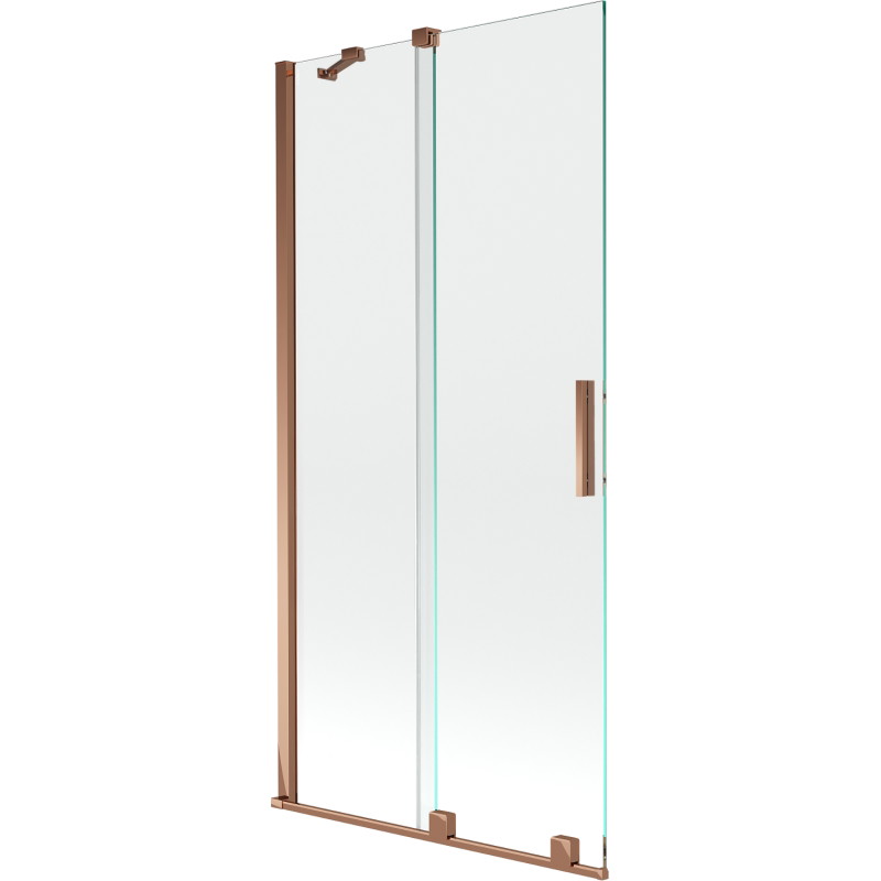 Mexen Velar kúpeľňová zástena 2-krídlová posuvná 95 x 150 cm, transparentná, ružové zlato - 896-095-000-01-60