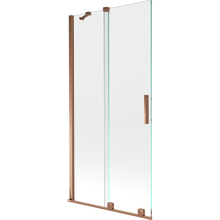 Mexen Velar vaňa zásteny 2-krídlové posuvné 95 x 150 cm, transparentné, ružové zlato - 896-095-000-01-60