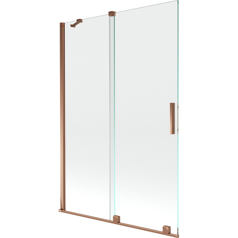 Mexen Velar sprchová zástena na vaňu 2-krídlová posuvná 120 x 150 cm, transparentná, ružové zlato - 896-120-000-01-60