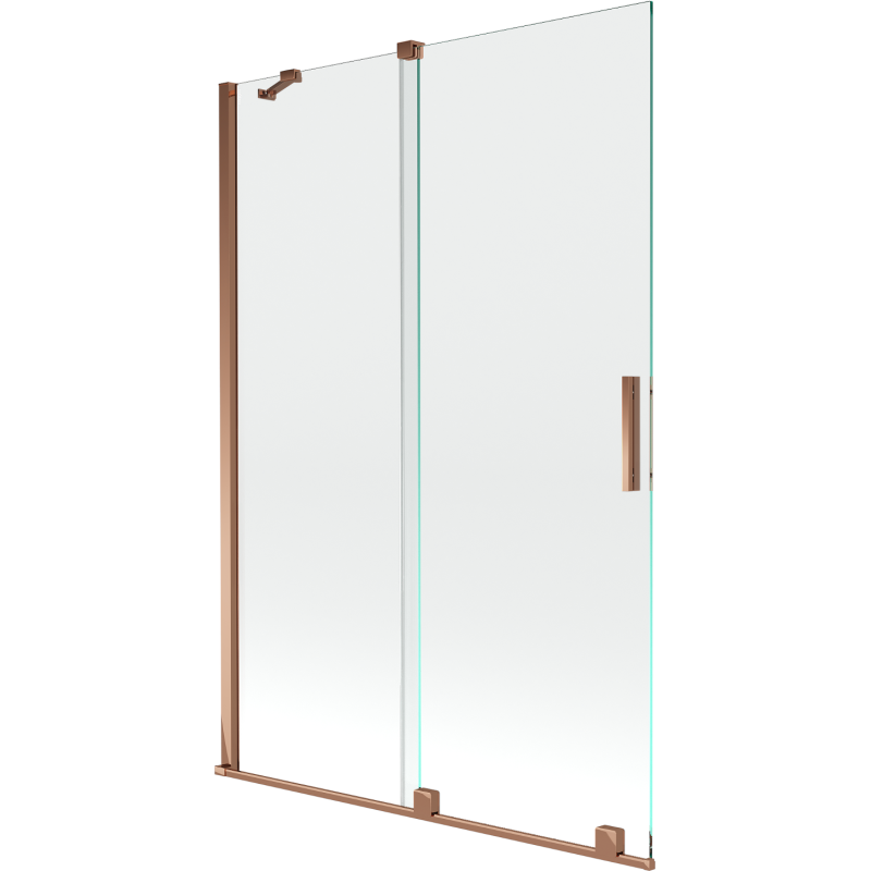 Mexen Velar vaňová zástena 2-krídlová posuvná 120 x 150 cm, transparentná, ružové zlato - 896-120-000-01-60