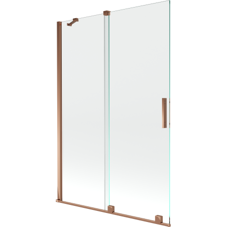 Mexen Velar sprchová zástena na vaňu 2-krídlová posuvná 120 x 150 cm, transparentná, ružové zlato - 896-120-000-01-60